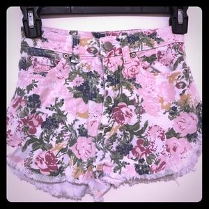 High waisted floral shorts size 0